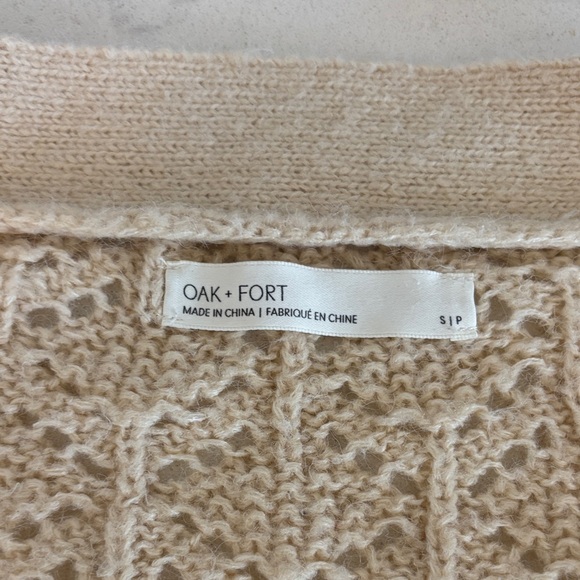 OAK + FORT Cream Knit Button-Up Cardigan - Picture 2 of 8